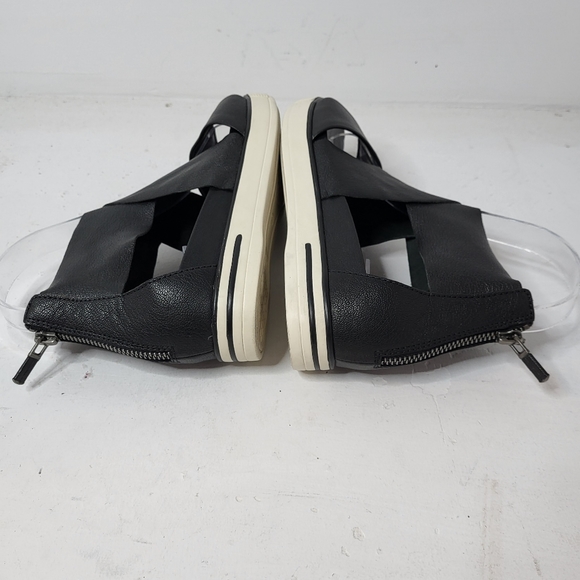 Eileen Fisher Women's Sport Wedge Sandal Black Leather Size 6 - Picture 6 of 9